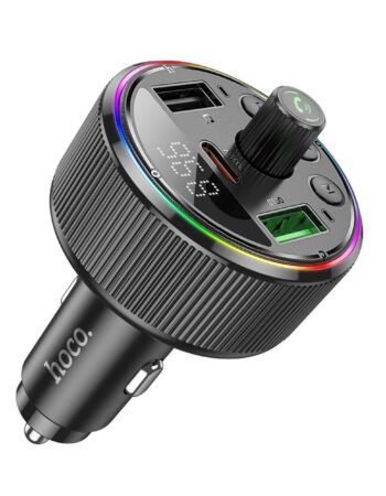 HOCO MP3 Wireless FM Transmitter 30W, PD, QC, 2xUSB-A, USB-C + Micro SD, AUX, USB-flash, Guerrero /черен/ - E82