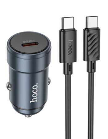 HOCO 12V 30W, USB-C + кабел Type-C - Type-C, Glorious /сив/ - Z57