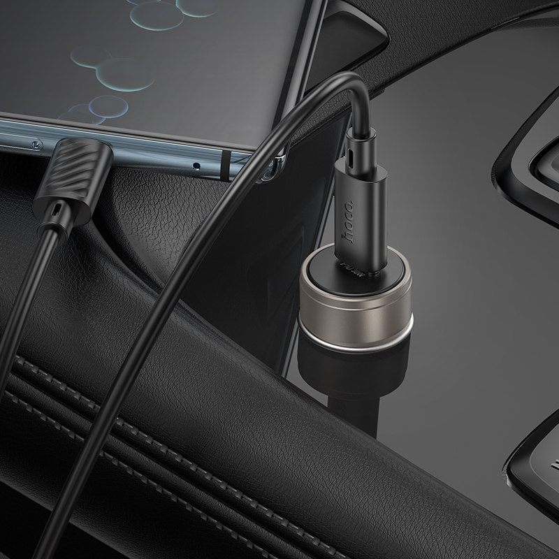 HOCO 12V 30W, USB-C + кабел Type-C - Type-C, Glorious /сив/ - Z57