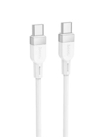 HOCO Кабел Type-C - Type-C, 1м, 60W, Energy silicone /бял/ - X109