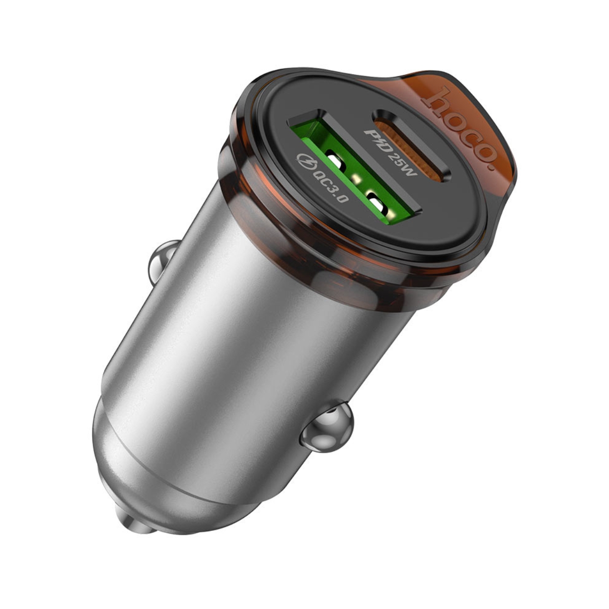 HOCO 12V 43W, USB-A + USB-C, Rigorous /сив/ - NZ16A