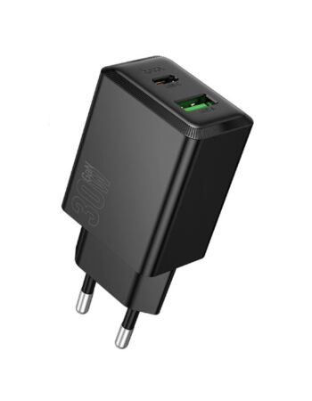 HOCO 220V 30W, GaN, USB-A + USB-C, Nuevo /черен/ - N71