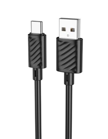 HOCO Кабел USB-A - Type-C, 2м, 3A, Gratified /черен/ - X88
