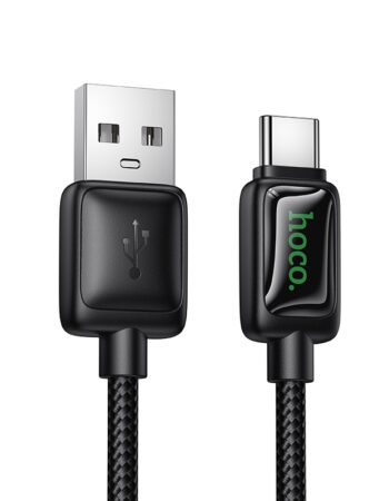 HOCO Кабел USB-A - Type-C, 1.2м, 36W, Mundo digital display /черен/ - U146