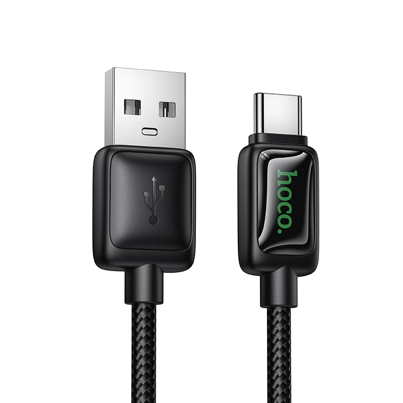 HOCO Кабел USB-A - Type-C, 1.2м, 36W, Mundo digital display /черен/ - U146