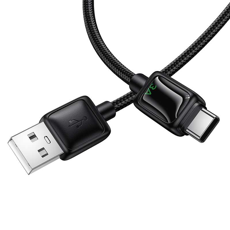 HOCO Кабел USB-A - Type-C, 1.2м, 36W, Mundo digital display /черен/ - U146 - Image 6