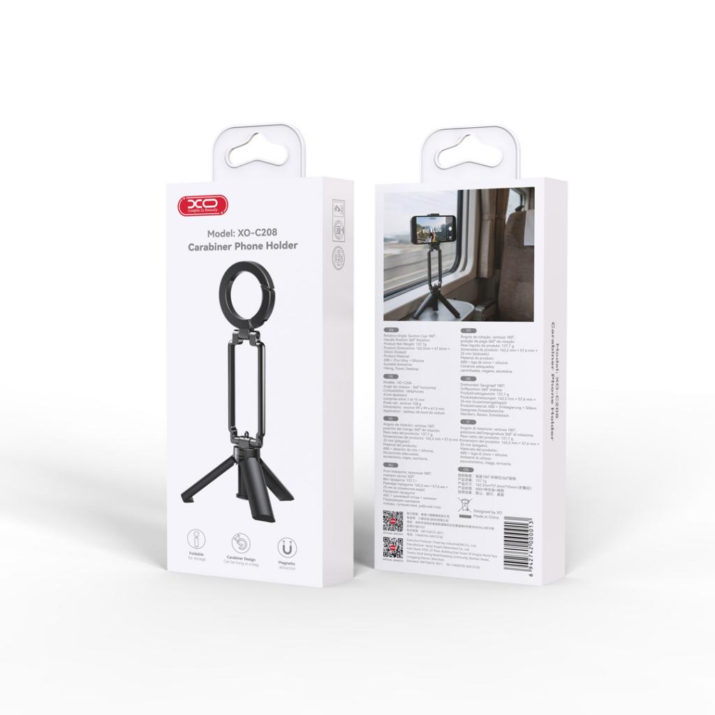 XO Холдер за бюро, Tripod Climbing carabiner, магнитен /черен/ - C208