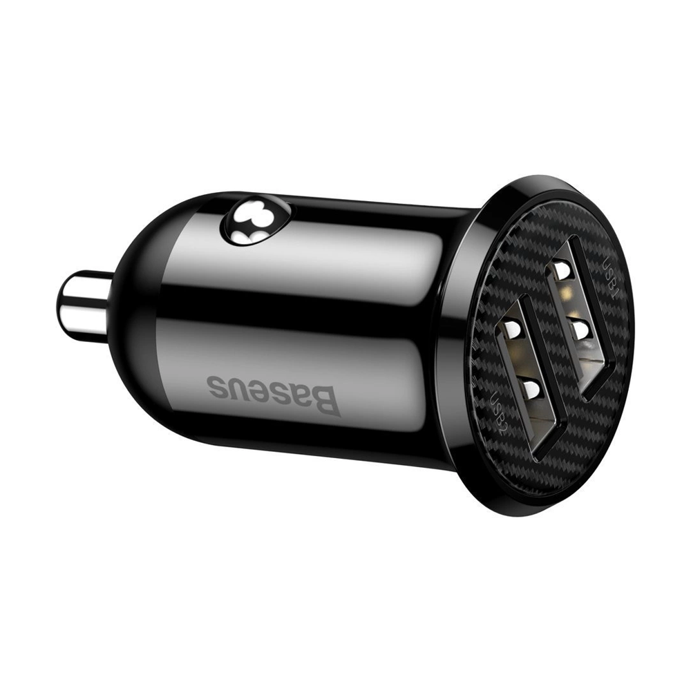 BASEUS 12V 24W, 2xUSB-A, черен - CCALLP-01 - Image 4