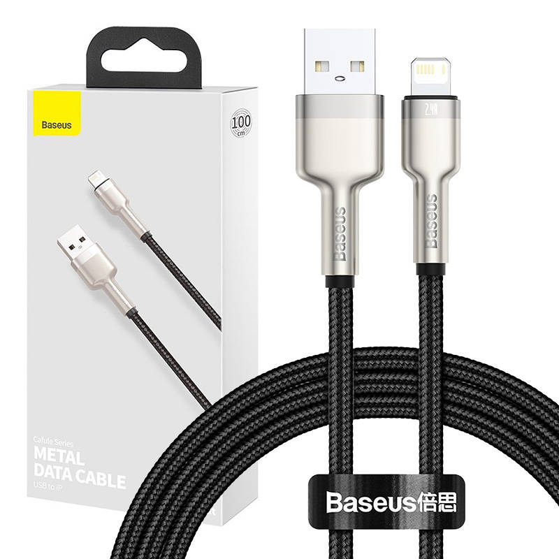 BASEUS Кабел USB-A - Lightning, 1м, 2.4A, CAFULE, CALJK-A01 /черен/