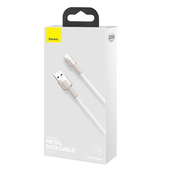 BASEUS Кабел USB-A - Lightning, 1м, 2.4A, CAFULE, CALJK-A02 /бял/ - Image 2