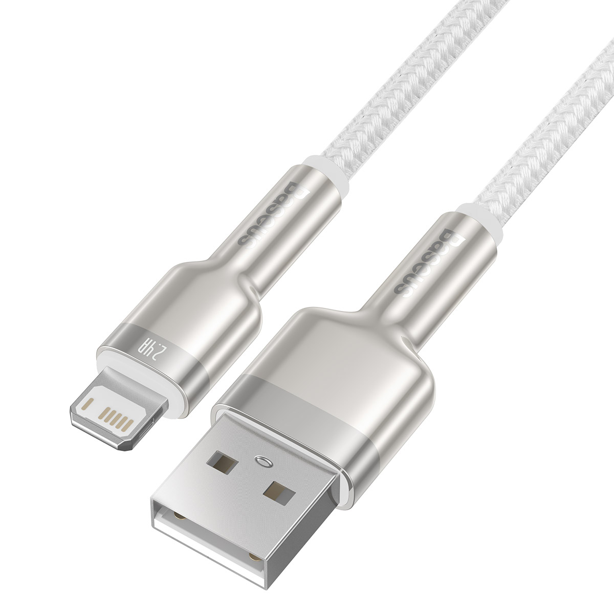 BASEUS Кабел USB - Lightning, 2.4A, 2м, CAFULE /бял/ - CALJK-B02 - Image 2