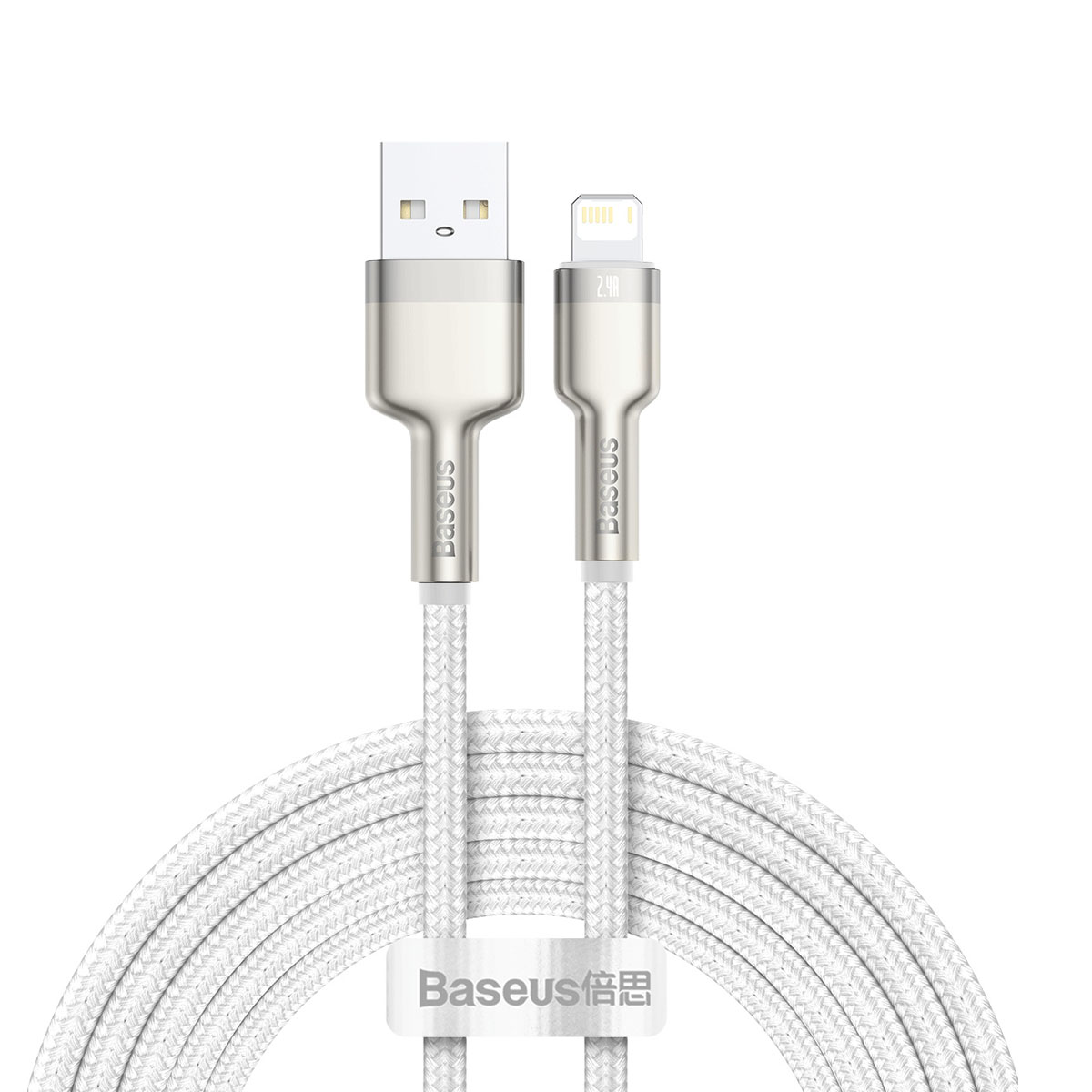 BASEUS Кабел USB - Lightning, 2.4A, 2м, CAFULE /бял/ - CALJK-B02