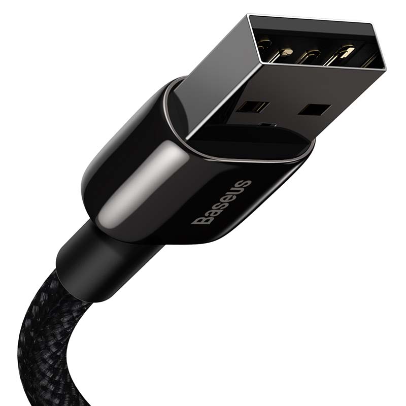 BASEUS Кабел USB-A - Lightning, 2м, 2.4A, Tungsten Gold, CALWJ-A01 /черен/