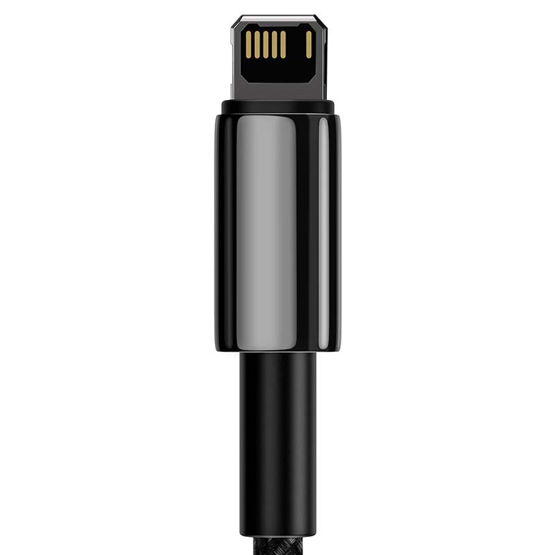 BASEUS Кабел USB-A - Lightning, 2м, 2.4A, Tungsten Gold, CALWJ-A01 /черен/