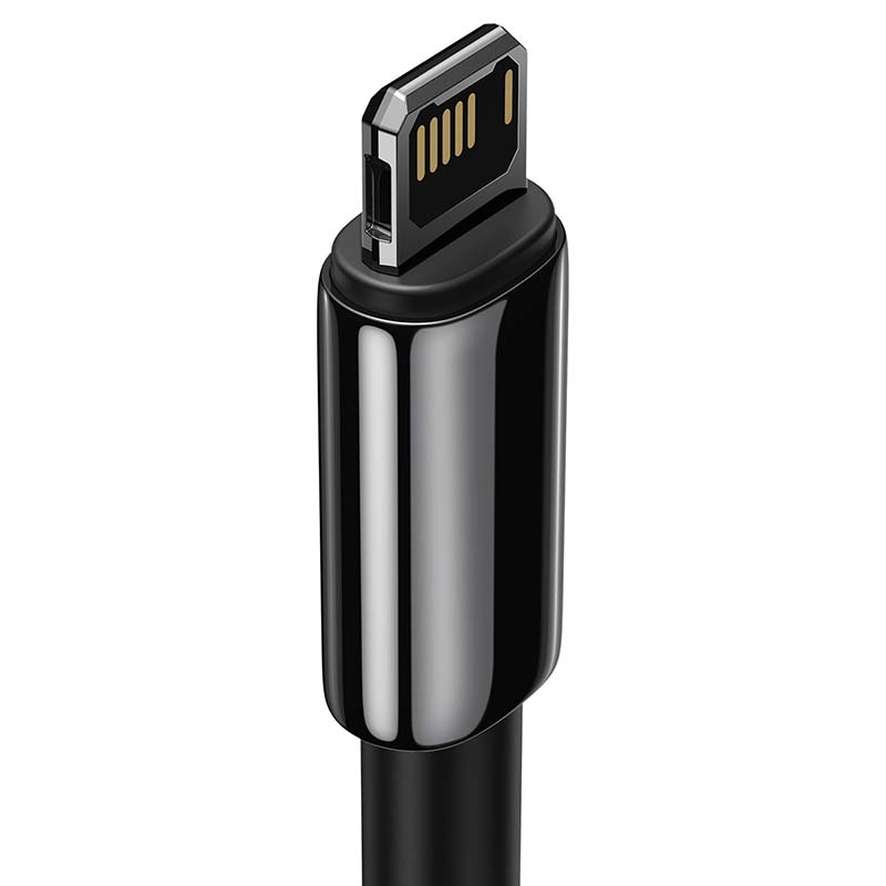 BASEUS Кабел USB-A - Lightning, 2м, 2.4A, Tungsten Gold, CALWJ-A01 /черен/