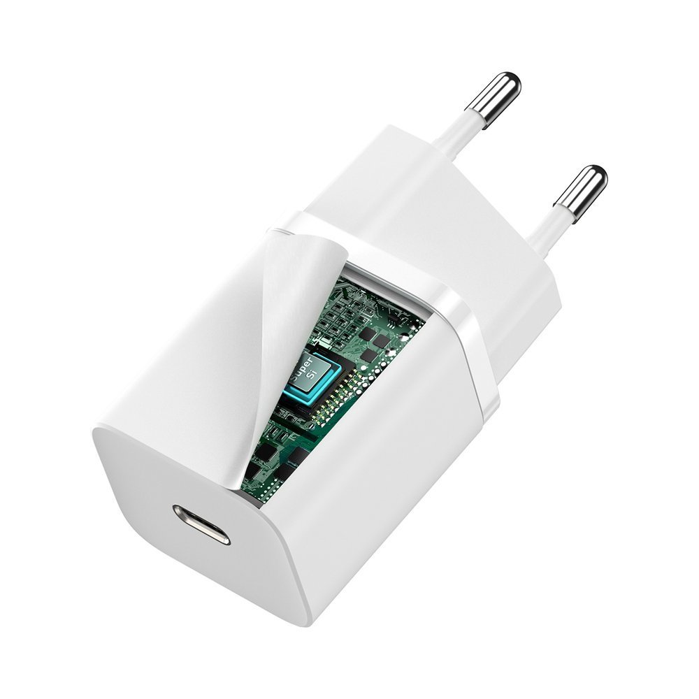 BASEUS 220V 30W, USB-C, Super Si, бяло - CCSUP-J02