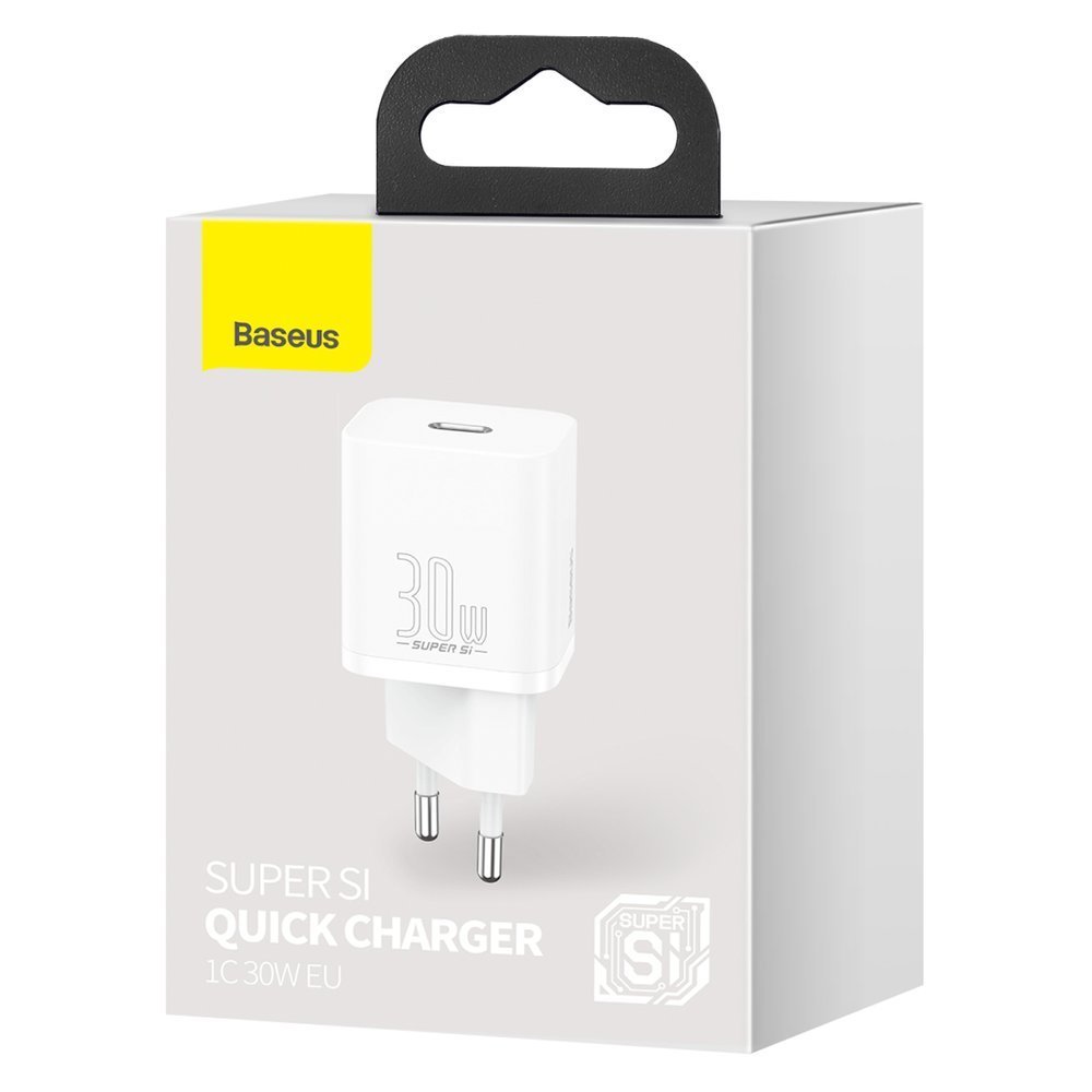 BASEUS 220V 30W, USB-C, Super Si, бяло - CCSUP-J02