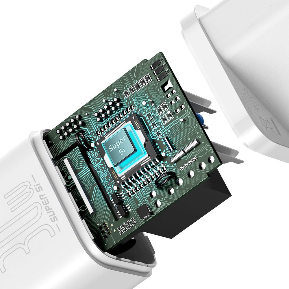 BASEUS 220V 30W, USB-C, Super Si, бяло - CCSUP-J02