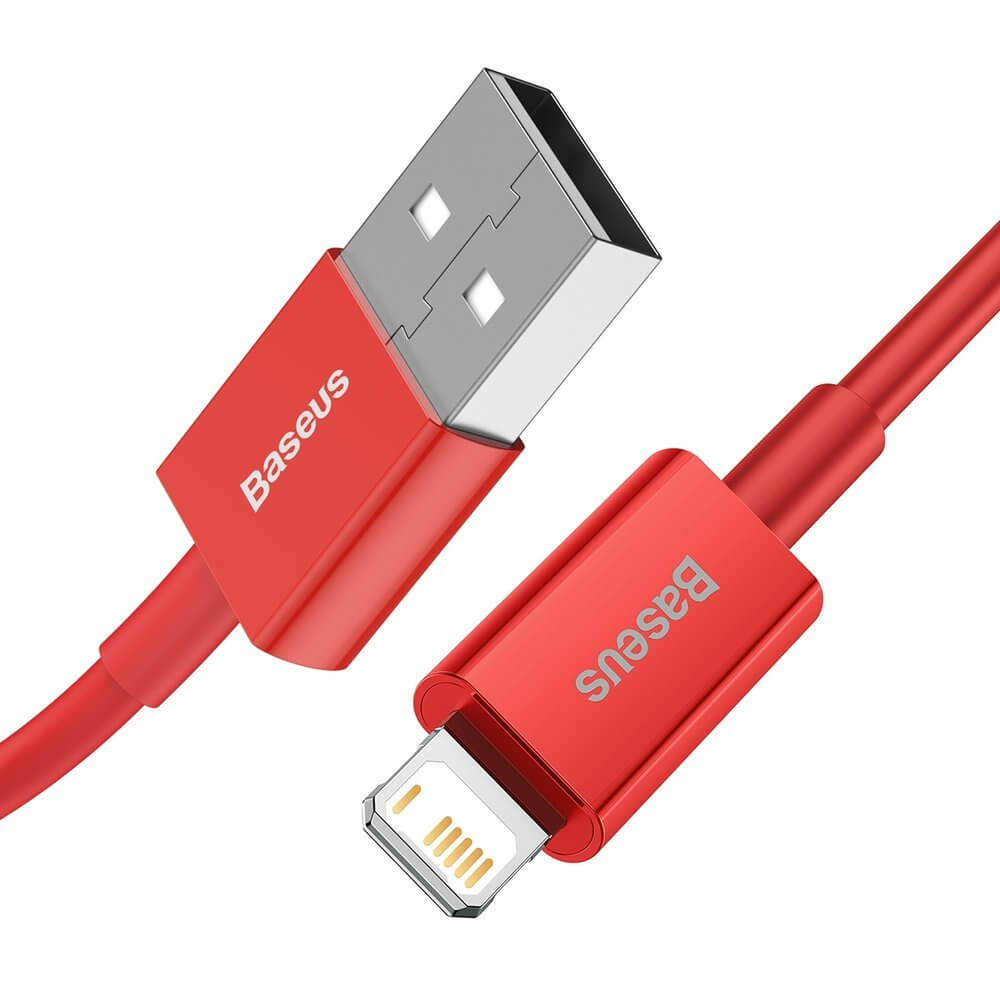 BASEUS Кабел USB-A - Lightning, 1м, 2.4A, Superior /червен/ - CALYS-A09 - Image 4