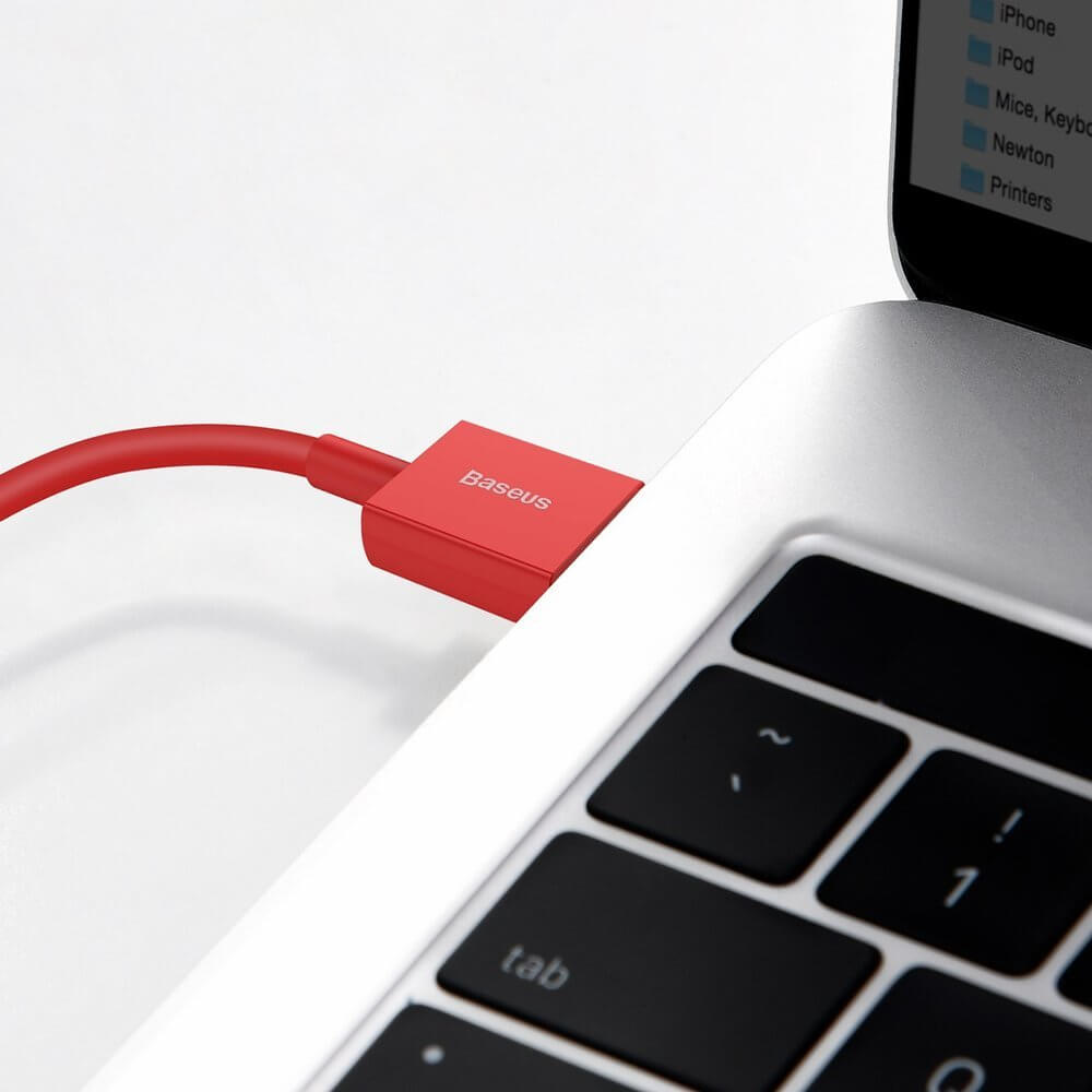 BASEUS Кабел USB-A - Lightning, 1м, 2.4A, Superior /червен/ - CALYS-A09 - Image 6