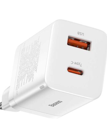BASEUS 220V 30W, USB-C + USB-A, Super Si Pro, бял - CCSUPP-E02