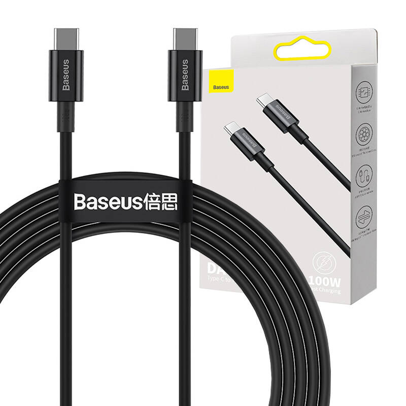 BASEUS Кабел Type-C - Type-C, 2м, 100W, Superior S, CATYS-C01 /черен/ - Image 3