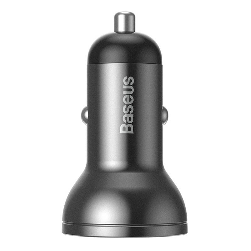 BASEUS 12V 24W, 2xUSB-A, сив - CCBX-0G - Image 5