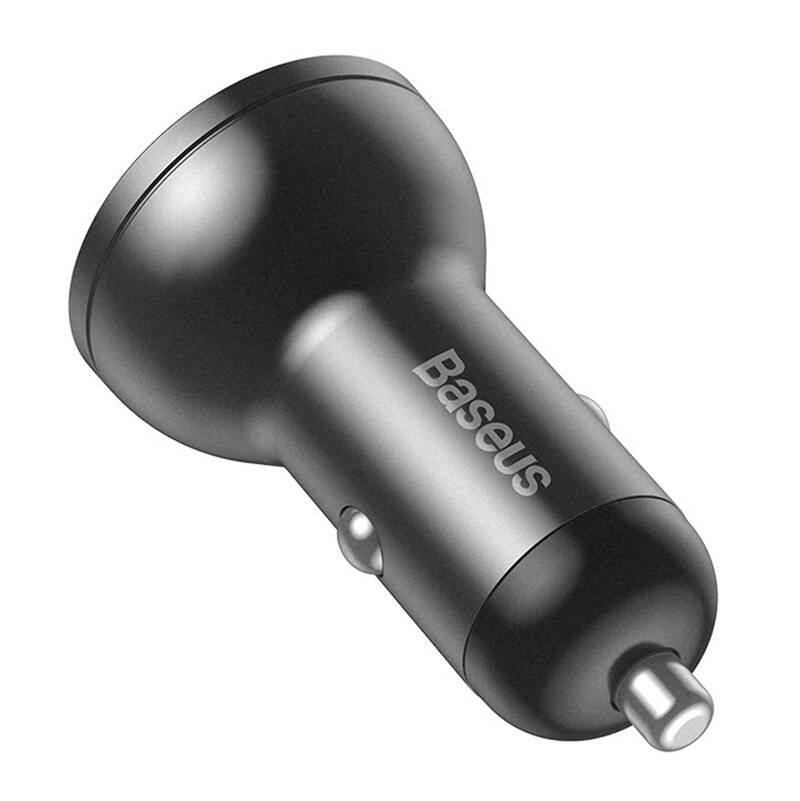 BASEUS 12V 24W, 2xUSB-A, сив - CCBX-0G - Image 6