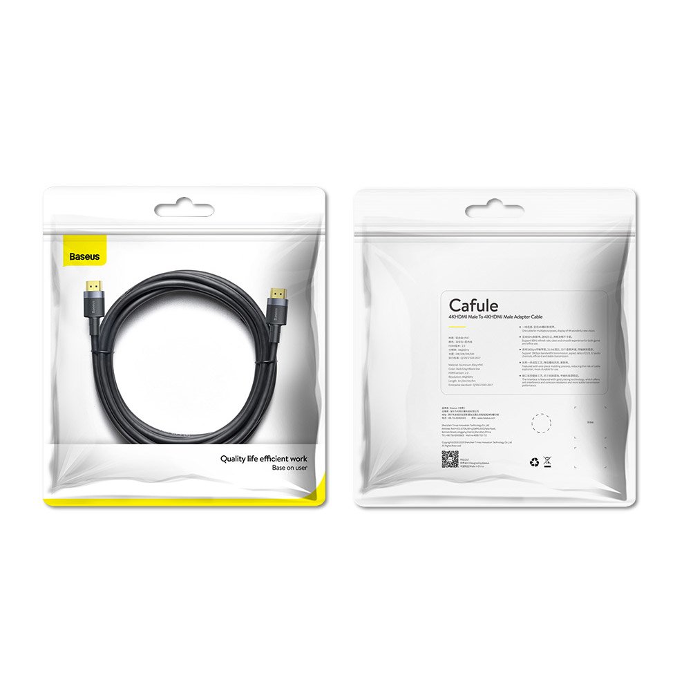BASEUS Кабел HDMI - HDMI 4K, 3м, 60Hz, CADKLF-G01 /черен/