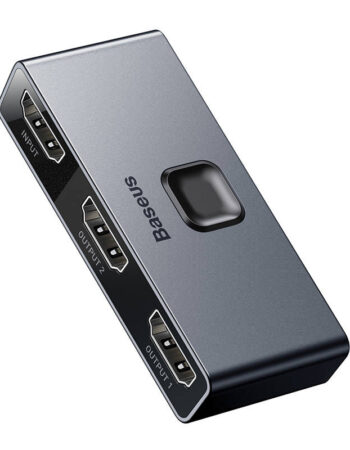 BASEUS HDMI сплитер/двупосочен превключвател /2в1 или 1в2/, 4K, 30Hz, CAHUB-BC0G /сив/