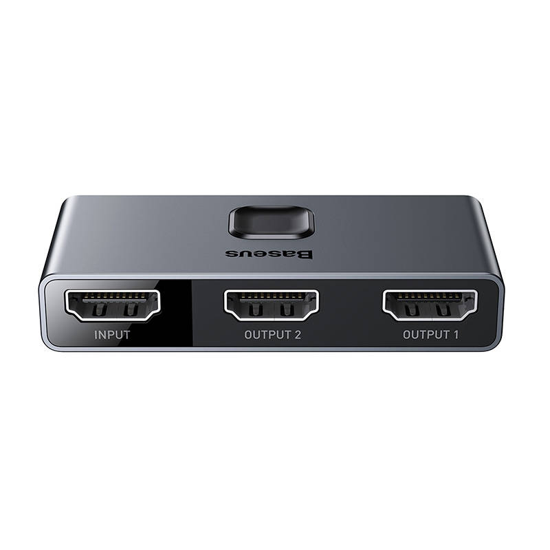 BASEUS HDMI сплитер/двупосочен превключвател /2в1 или 1в2/, 4K, 30Hz, CAHUB-BC0G /сив/