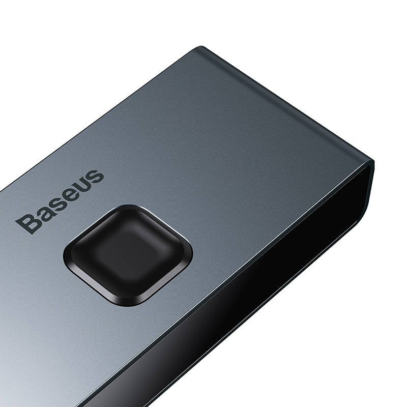 BASEUS HDMI сплитер/двупосочен превключвател /2в1 или 1в2/, 4K, 30Hz, CAHUB-BC0G /сив/