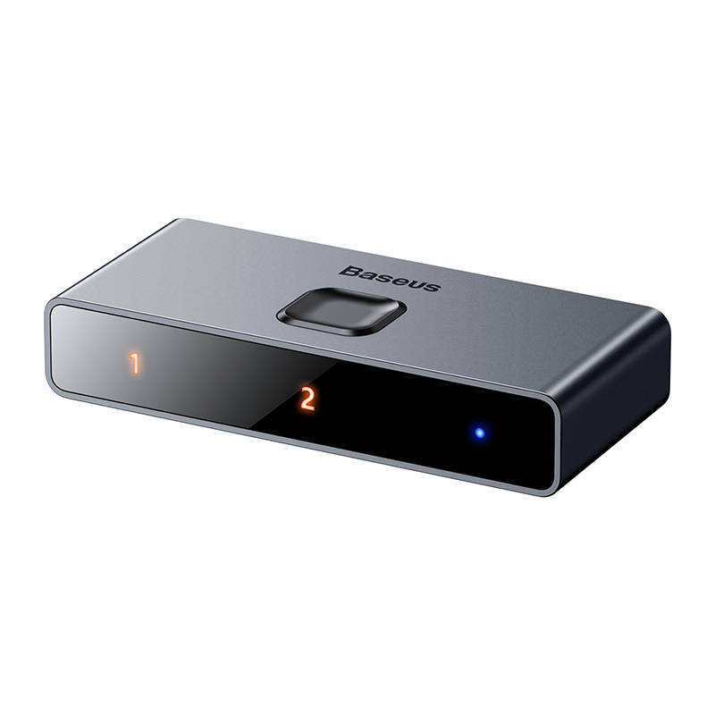 BASEUS HDMI сплитер/двупосочен превключвател /2в1 или 1в2/, 4K, 30Hz, CAHUB-BC0G /сив/