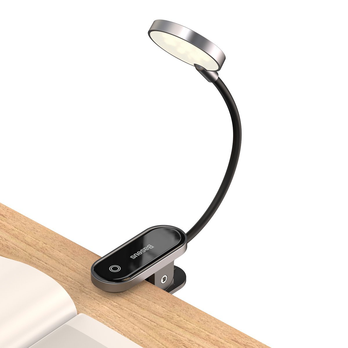 BASEUS LED Лампа за четене, с щипка за захващане, DGRAD-0G /сива/