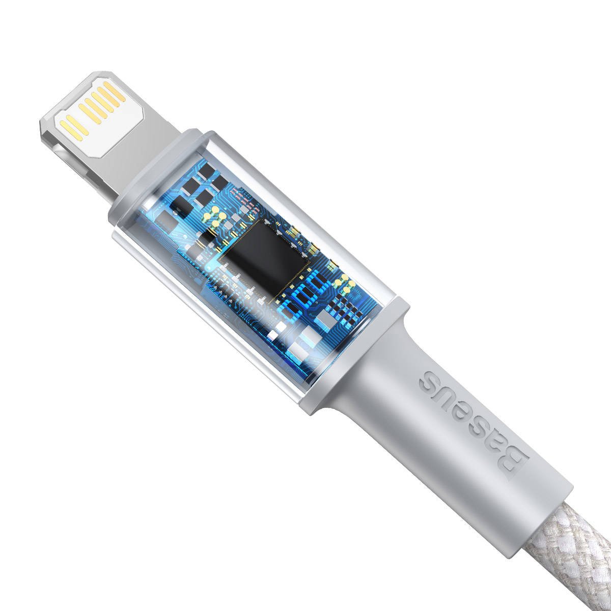 BASEUS Кабел Type-C - Lightning, 1м, 20W, High Density Braided, CATLGD-02 /бял/
