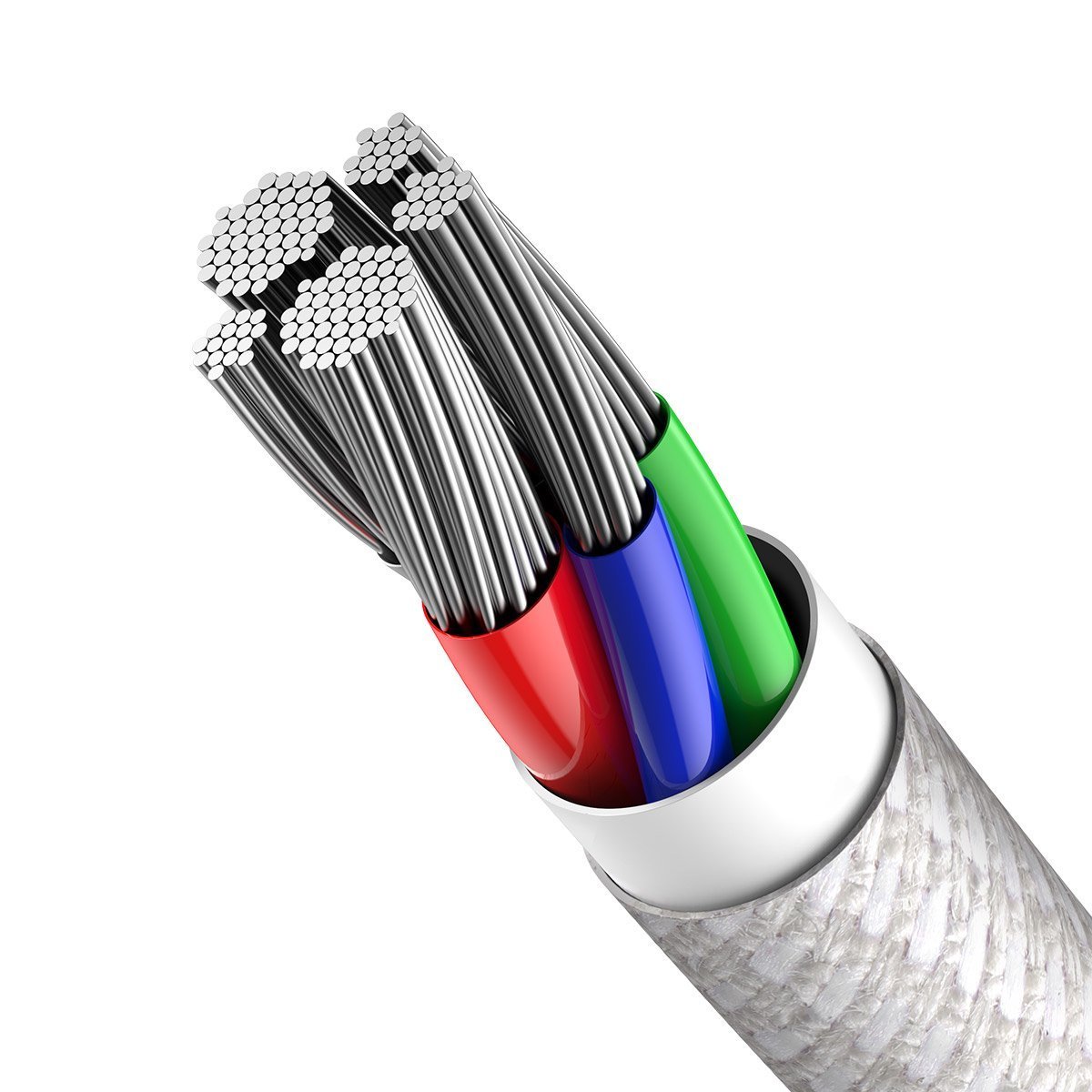BASEUS Кабел Type-C - Lightning, 1м, 20W, High Density Braided, CATLGD-02 /бял/