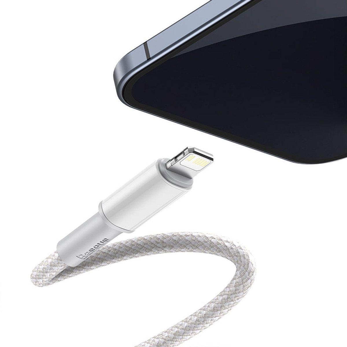 BASEUS Кабел Type-C - Lightning, 1м, 20W, High Density Braided, CATLGD-02 /бял/