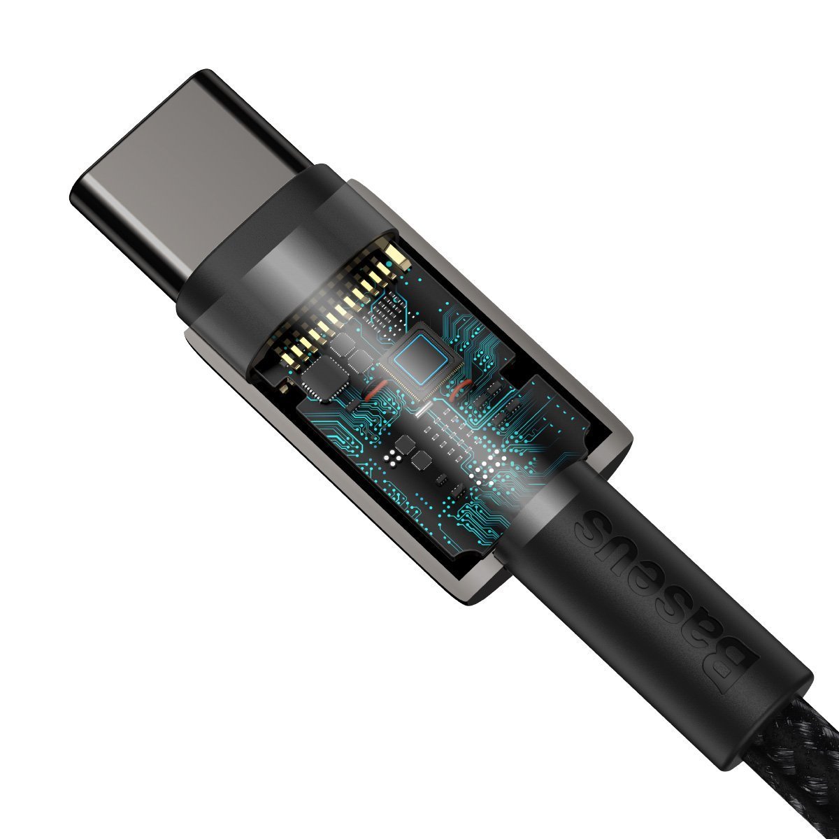 BASEUS Кабел Type-C - Type-C, 1м, 100W, Tungsten Gold, CATWJ-01 /черен/