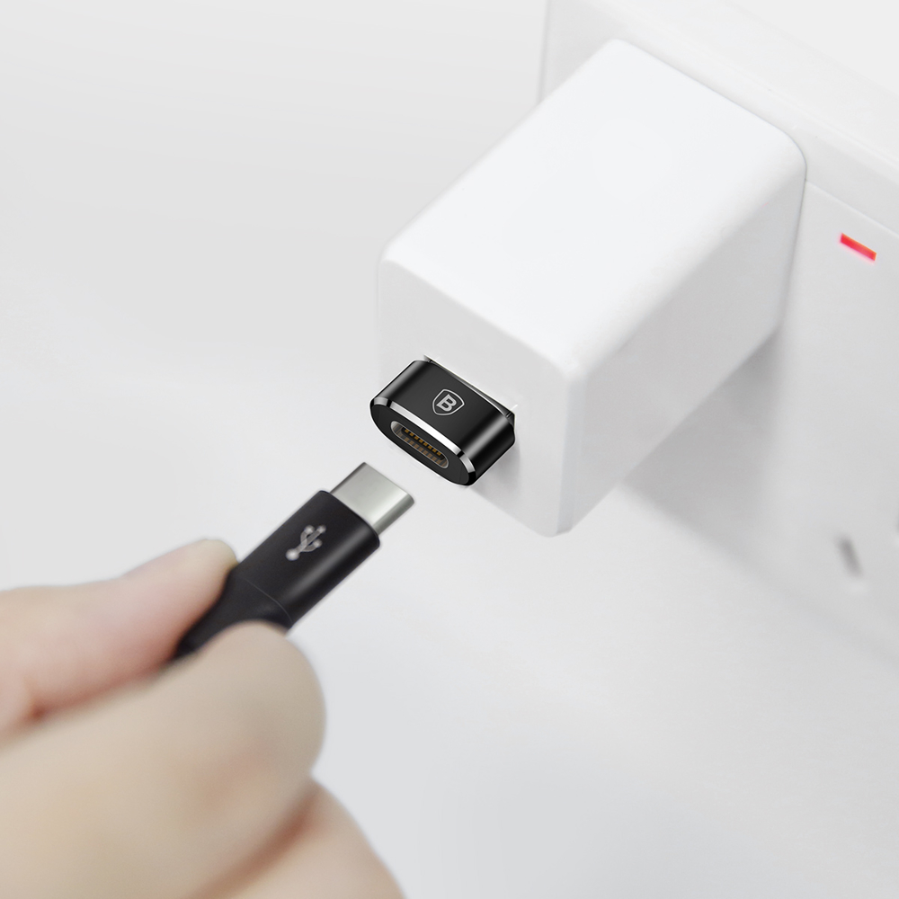 BASEUS Преходник/адаптер USB-A - USB-C, 5A, Mini /черен/ - CAAOTG-01