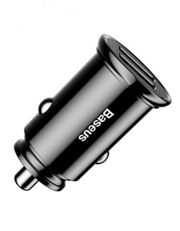 BASEUS 12V 15.5W, 2xUSB-A, Grain Car, черен - CCALL-ML01