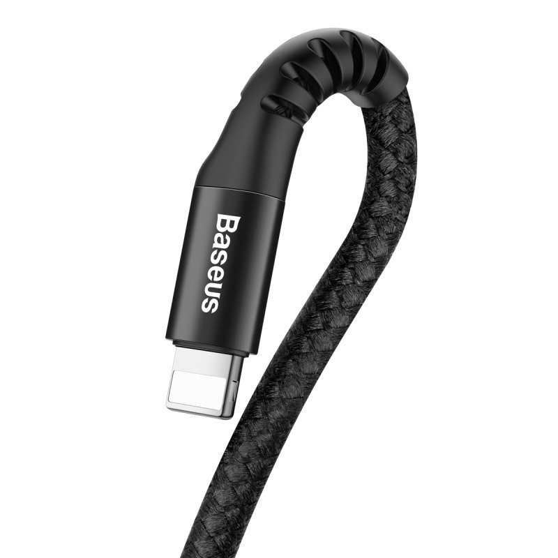 BASEUS Кабел USB-A - Lightning, 1м, 2A, Fish Eye Spring, CALSR-01 /черен/ - Image 3