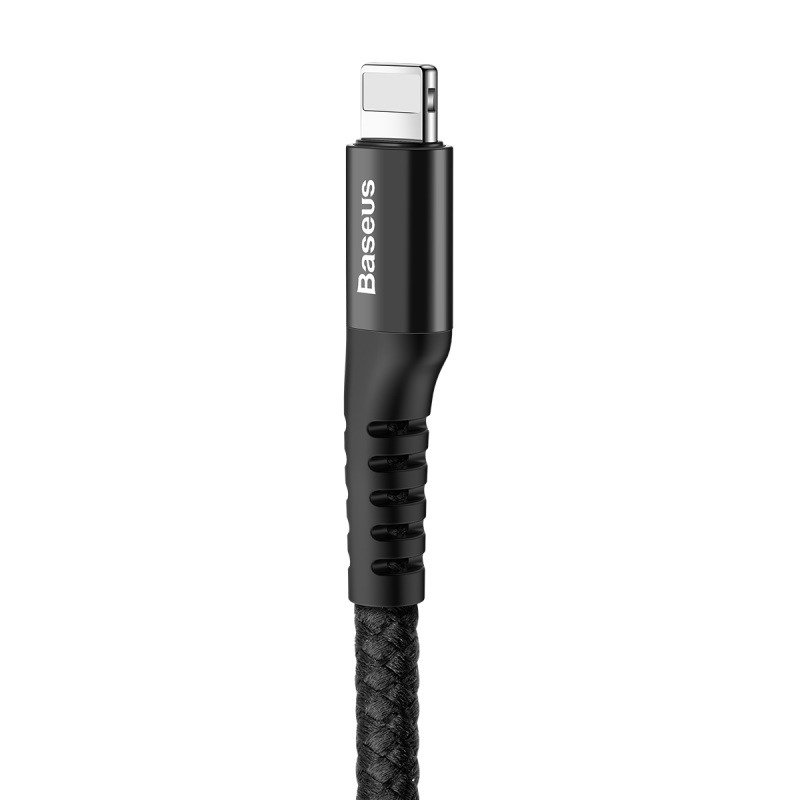 BASEUS Кабел USB-A - Lightning, 1м, 2A, Fish Eye Spring, CALSR-01 /черен/ - Image 4
