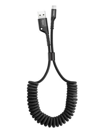 BASEUS Кабел USB-A - Lightning, 1м, 2A, Fish Eye Spring, CALSR-01 /черен/