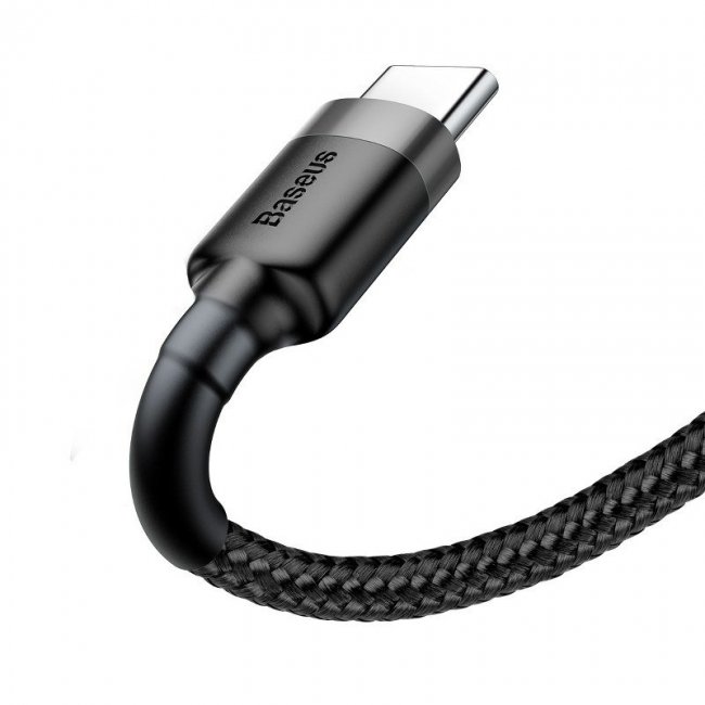 BASEUS Кабел USB-A - Type-C, 0.5м, 3A, CAFULE, CATKLF-AG1 /черен + сиво/ - Image 3