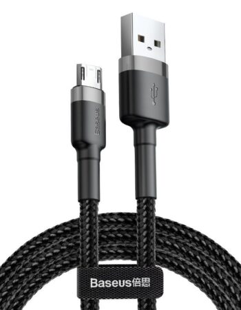 BASEUS Кабел USB-A - Micro USB, 1м, 2.4A, CAFULE, CAMKLF-BG1 /черен + сиво/