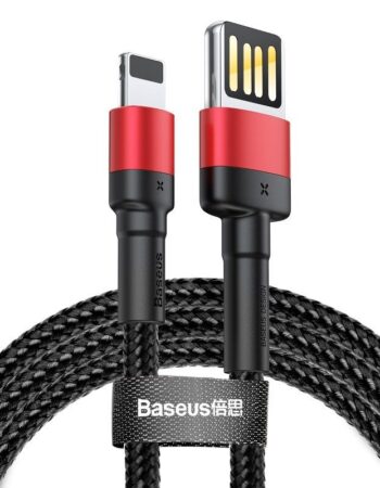 BASEUS Кабел USB-A - Lightning, 1м, 2.4A, CAFULE, CALKLF-G91 /черен + червено/