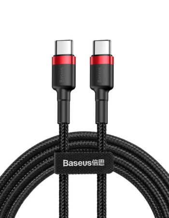 BASEUS Кабел Type-C - Type-C, 2м, 60W, 3A, CAFULE, CATKLF-H91 /черен + червено/