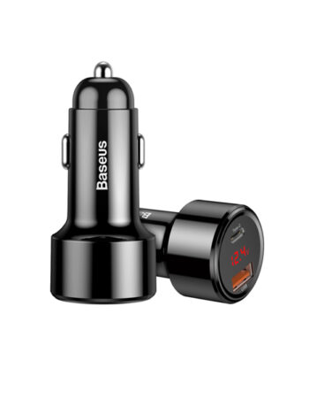 BASEUS 12V 45W, USB-A + USB-C, Magic LED, черен - CCMLC20C-01