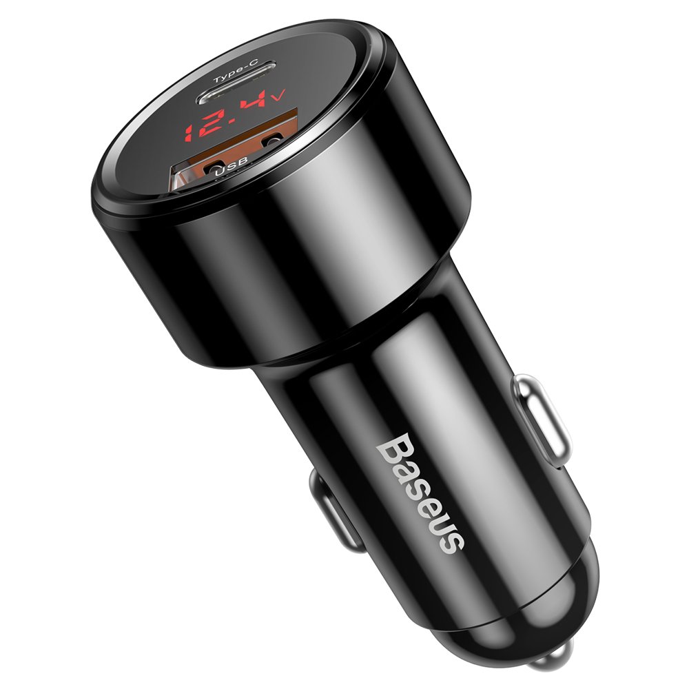 BASEUS 12V 45W, USB-A + USB-C, Magic LED, черен - CCMLC20C-01 - Image 4
