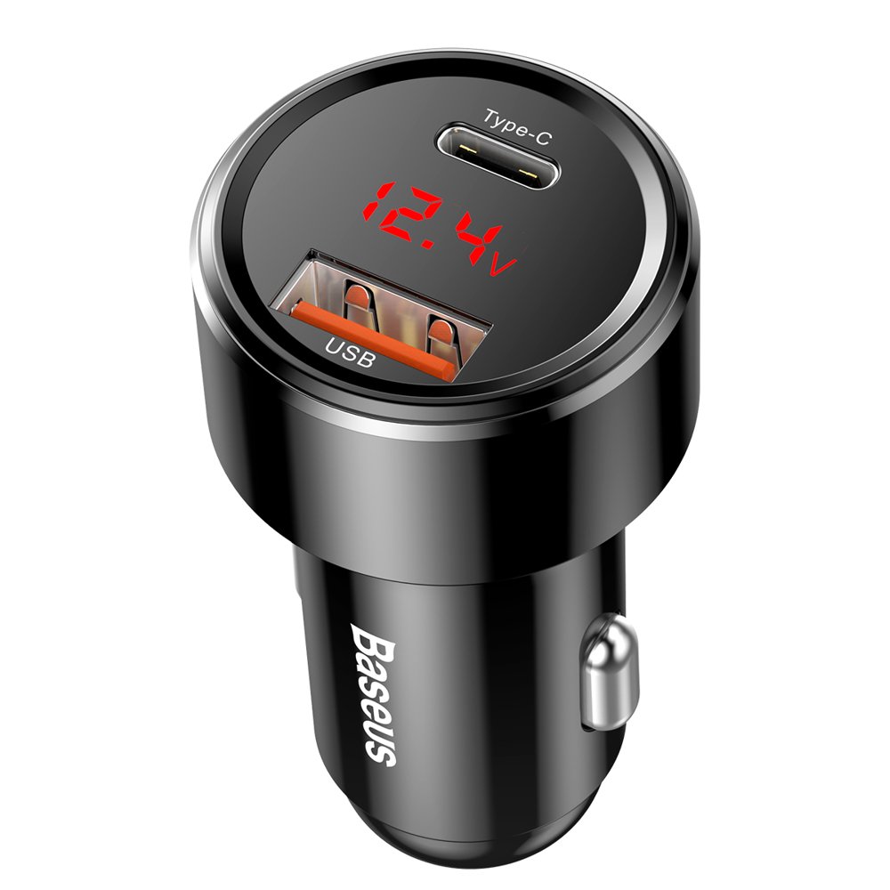 BASEUS 12V 45W, USB-A + USB-C, Magic LED, черен - CCMLC20C-01 - Image 5